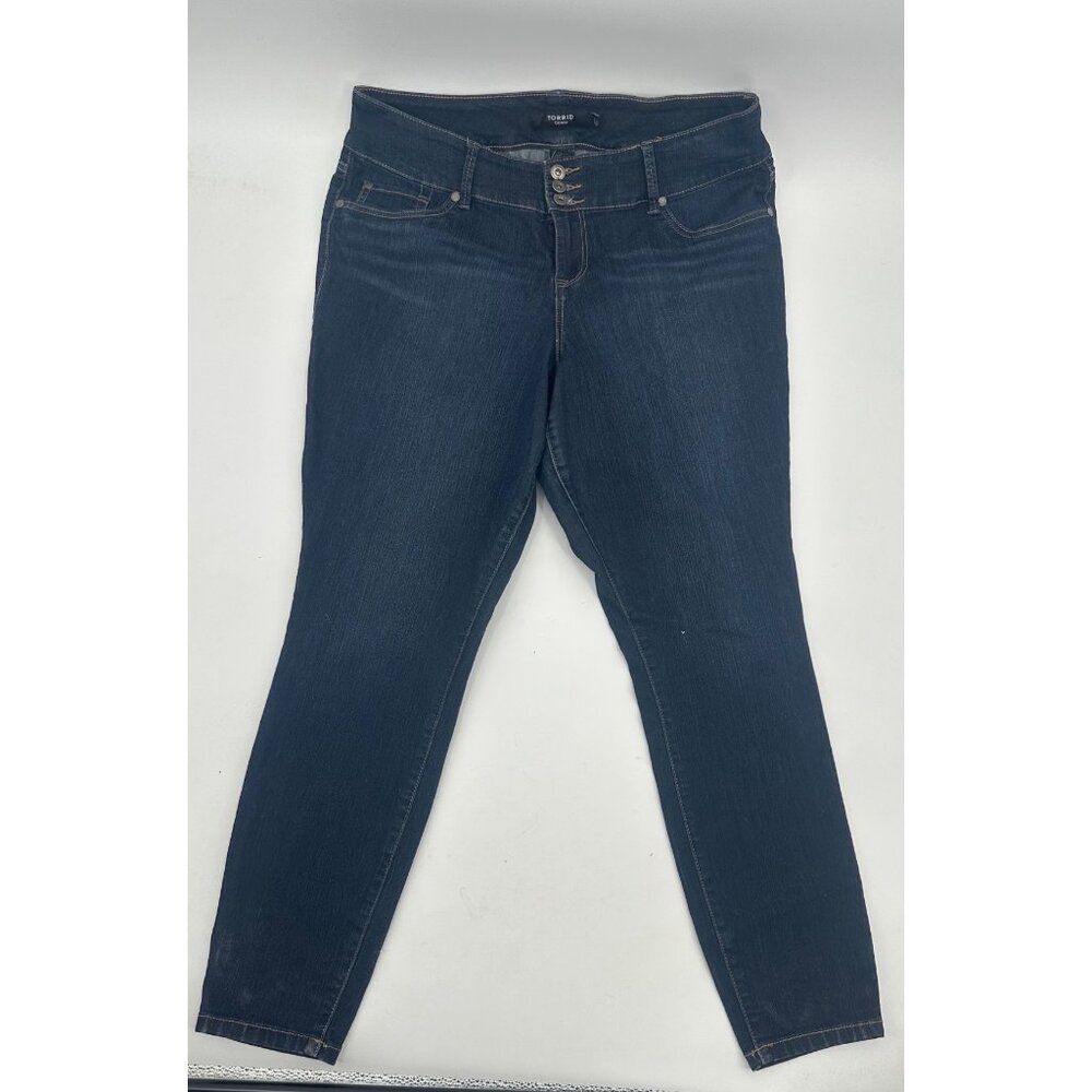 Torrid Denim Womens Button-Fly Skinny Jeans Size 16R Cotton & Rayon Blend